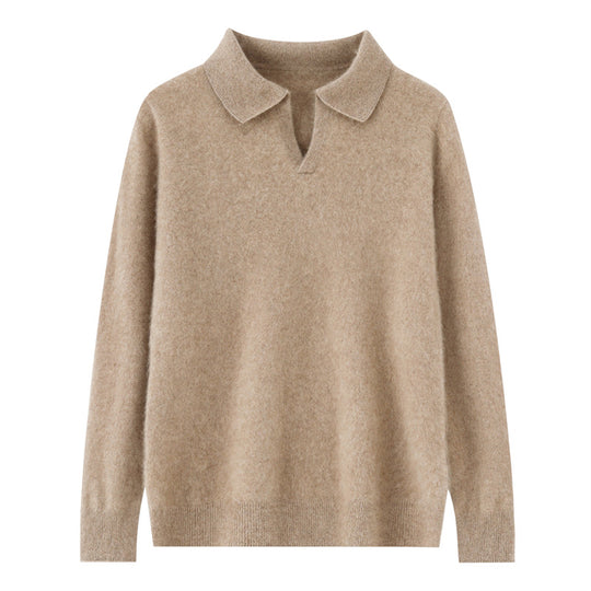 Herren-Wollpullover mit Kragen, Business-Casual