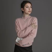 Rosa Halbrollkragen