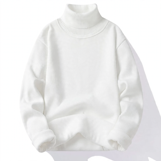 Herren-Strickpullover mit hohem Kragen, körperbetont