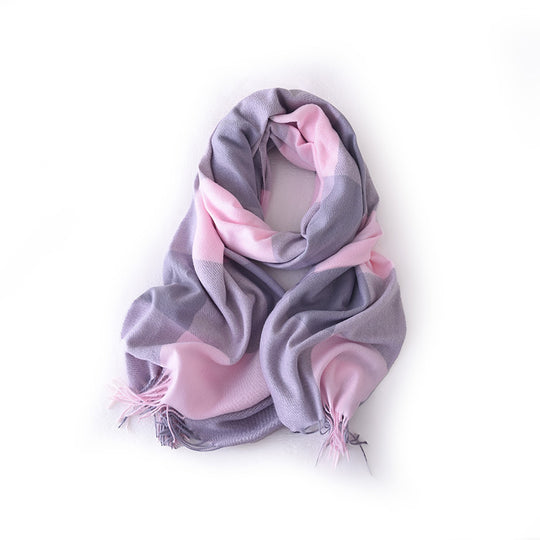 Großer Winterschal mit Karomuster, 180 cm