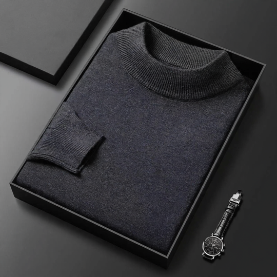 Herren-Kaschmirpullover mit Stehkragen
