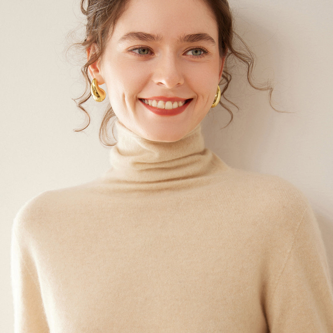 Weicher Kaschmir-Pullover mit Stehkragen