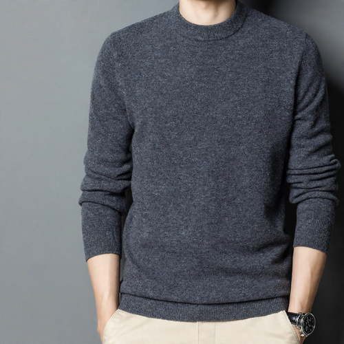Herren-Wollpullover, Rundhals, dick, große Größen