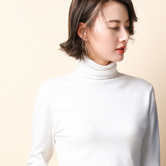 Damen-Strickpullover mit Stehkragen und geometrischem Muster