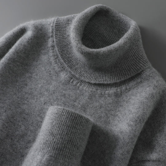 Herren-Rollkragenpullover aus reiner Wolle