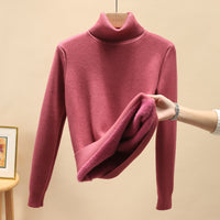 Pflaumenfarbe Stehkragen Fleece Pullover
