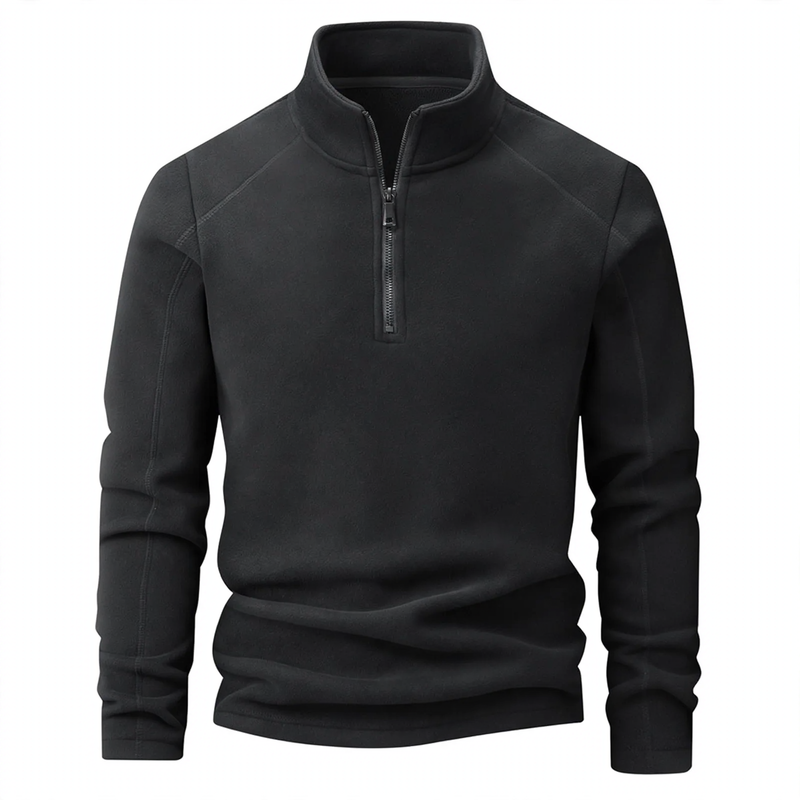 Fleece-Sweatshirt mit Stehkragen und Reißverschluss