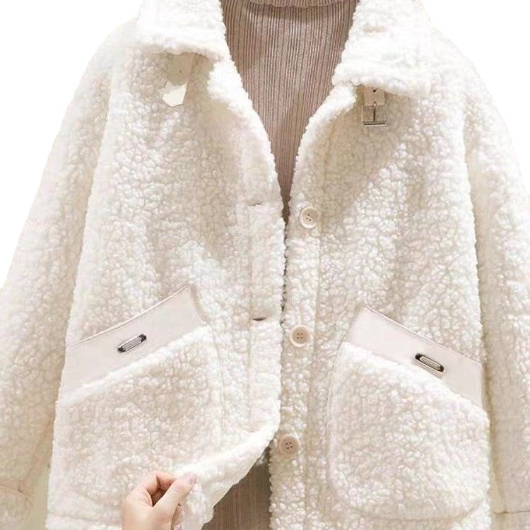Lammfleece-Imitat Jacke für Damen, Herbst und Winter