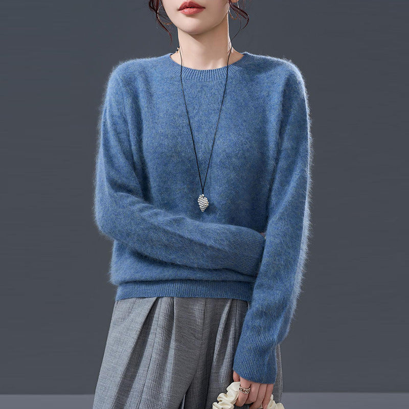 Damen-Pullover aus Kaschmir-Wollmischung, nahtlos