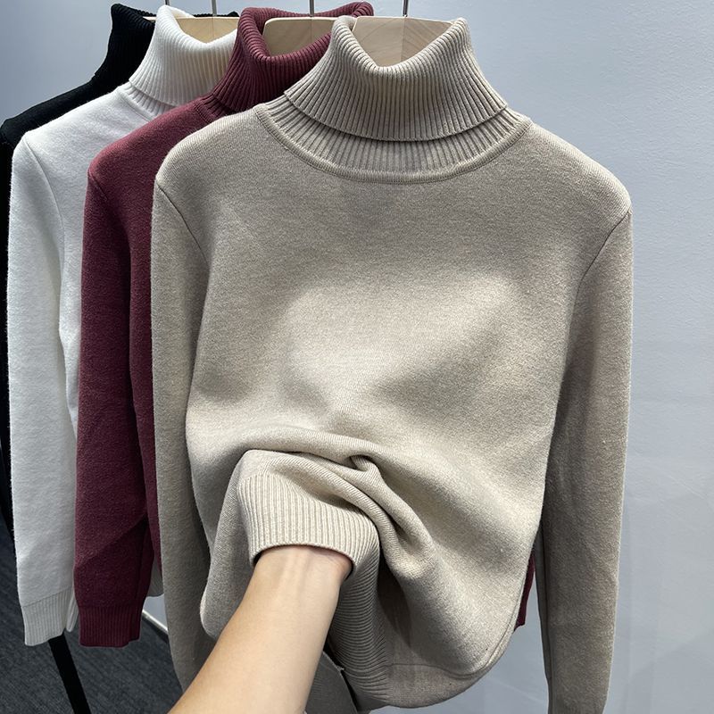 Herren-Strickpullover mit Fleecefutter und Stehkragen