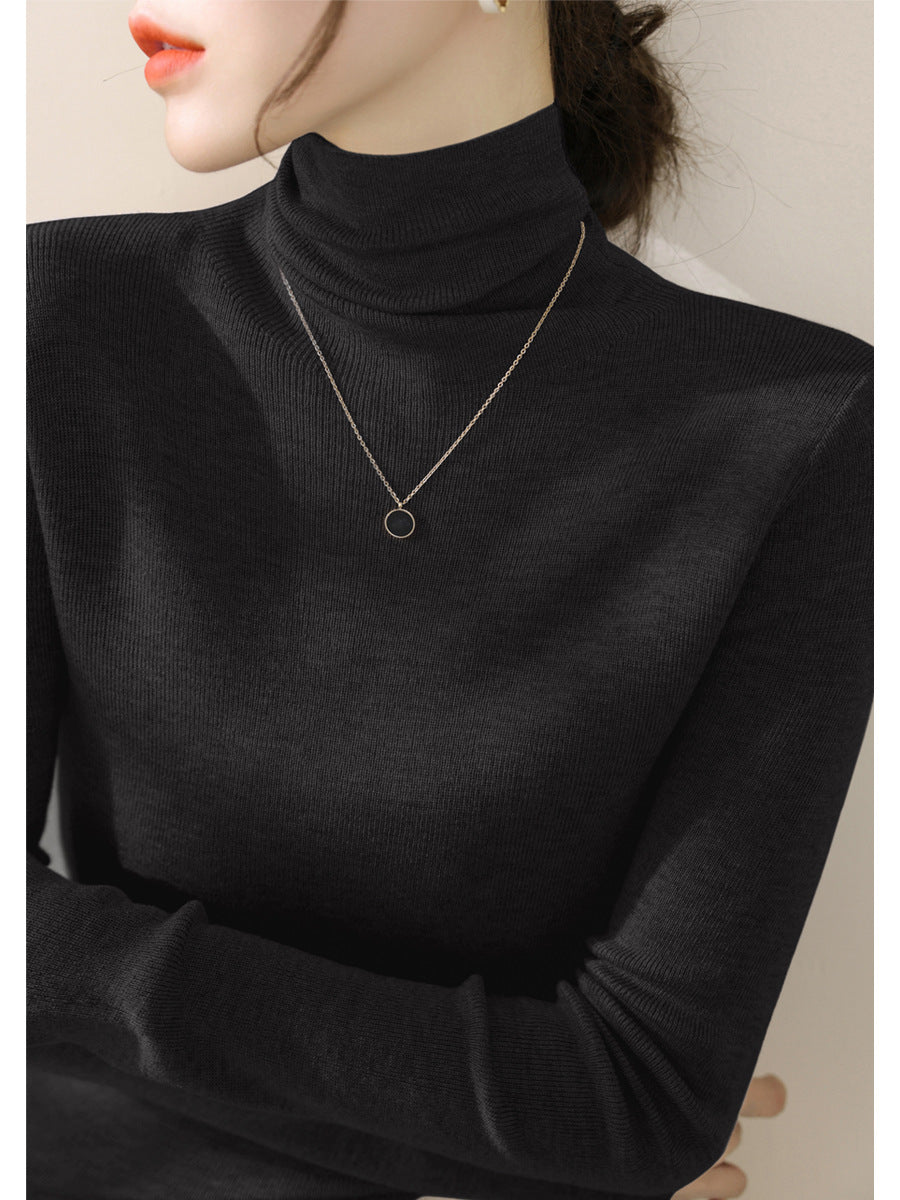 Damen-Strickpullover, figurbetont, mit Stehkragen