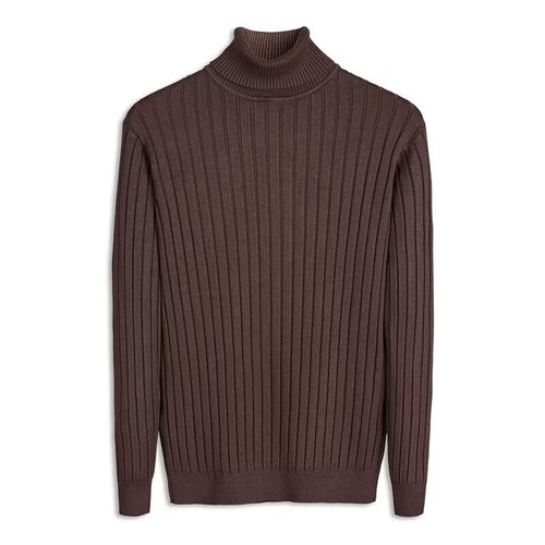 Herren-Strickpullover mit umschlagbarem Stehkragen