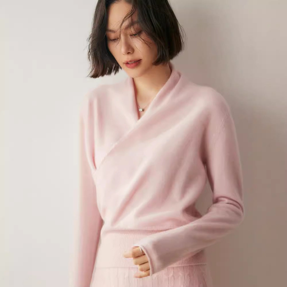 Damen-Strickpullover mit V-Ausschnitt