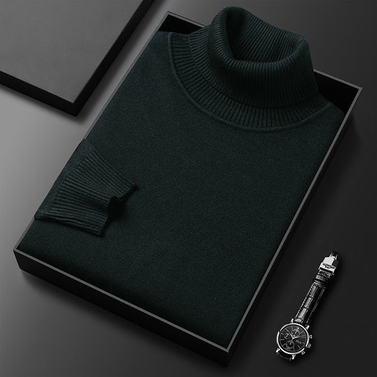 Herren-Rollkragenpullover, figurbetont, gestrickt