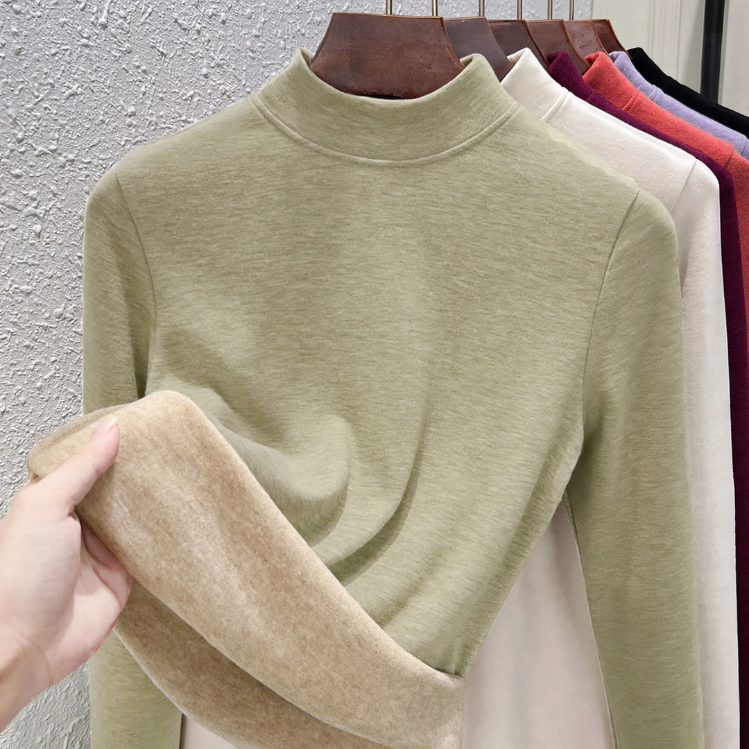 Damen-Thermo-Unterziehshirt, hochgeschlossen, gefüttert
