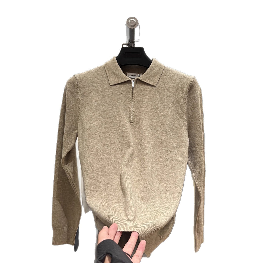 Herren-Strickpullover mit Reißverschluss und Kragen