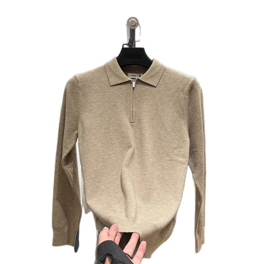 Herren-Strickpullover mit Reißverschluss und Kragen