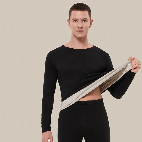 Herren-Thermo-Set, Kaschmir-Seide-Mix, wärmend