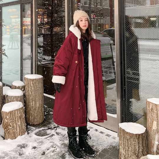 Gefütterte Damen-Winterjacke, mittellang