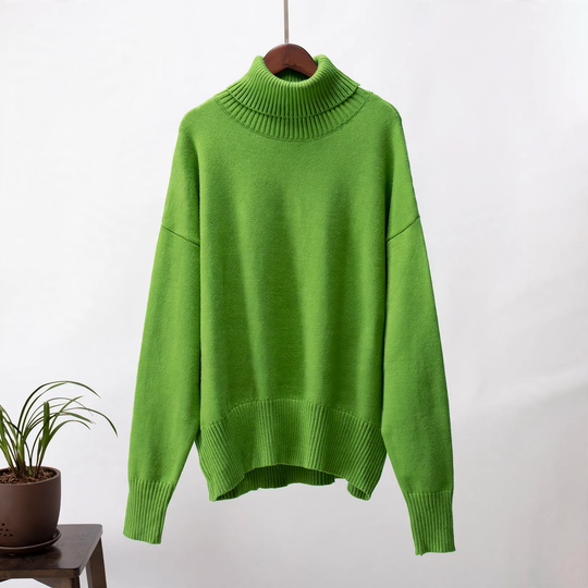 Eleganter, lockerer Damen-Rollkragenpullover