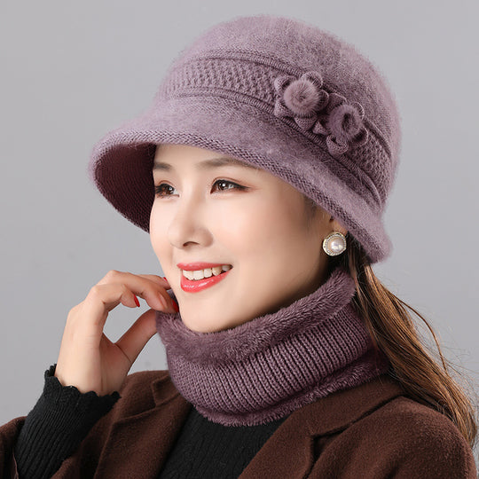 Damen Glockenhut und Schal Set, warm, für Herbst und Winter