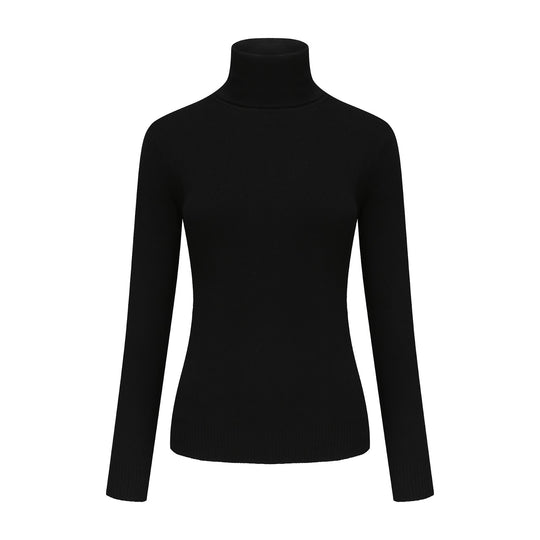 Damen-Rollkragenpullover, Strick, einfarbig