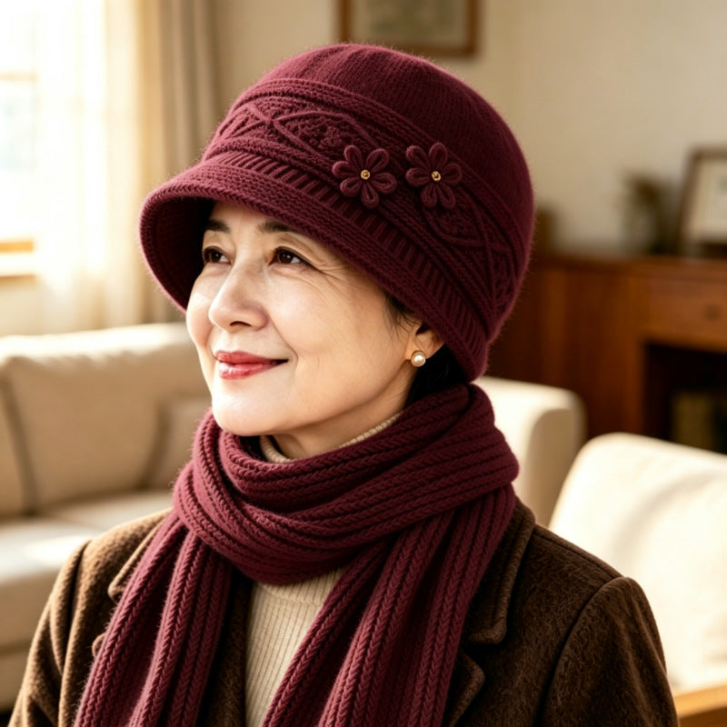 Strickmütze und Schal Set für Damen