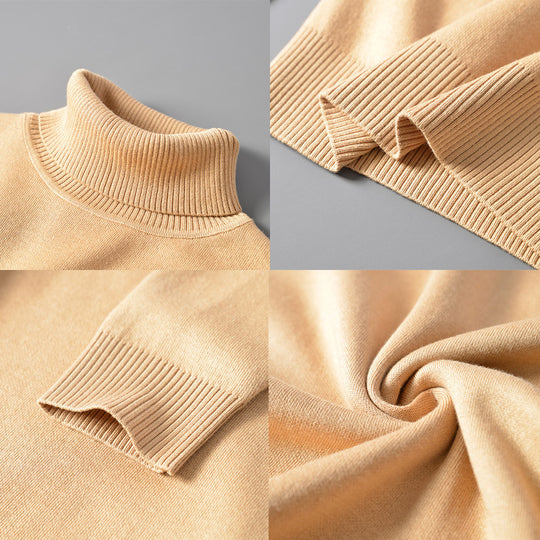 Herren-Rollkragenpullover, schmal geschnitten, 400g
