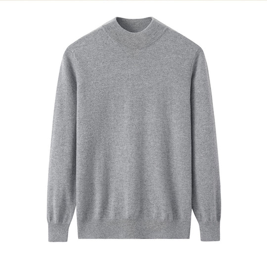 Herren-Kaschmirpullover, Stehkragen, locker geschnitten