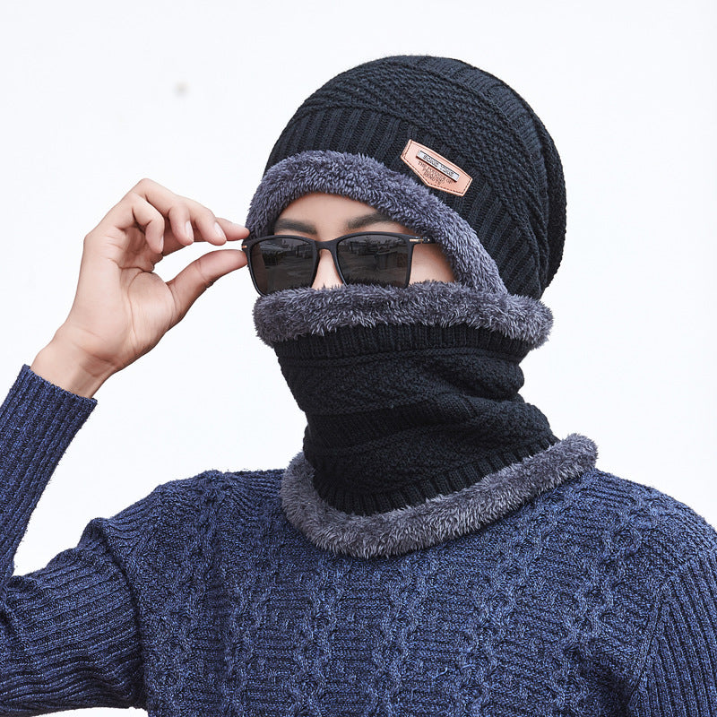 Strickmütze mit Schal, 2-teiliges Set, gefüttert