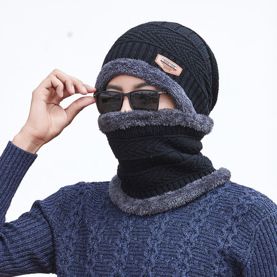 Strickmütze mit Schal, 2-teiliges Set, gefüttert