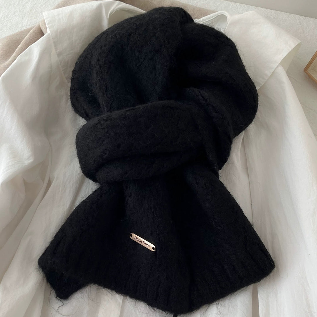 Unifarbener Strickschal aus Alpakawollmischung