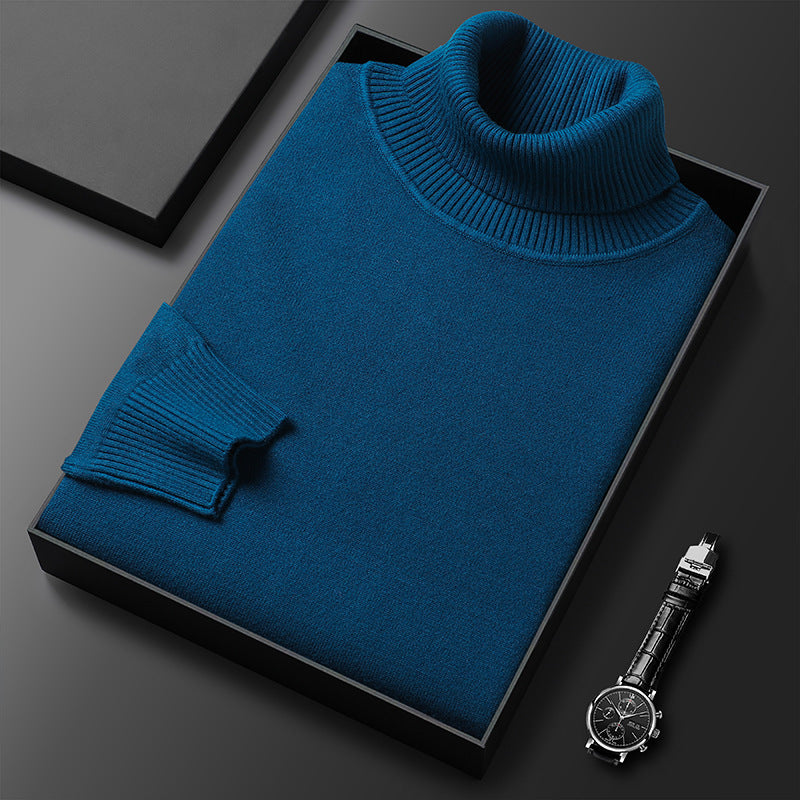 Herren-Rollkragenpullover, elastisch und körperbetont