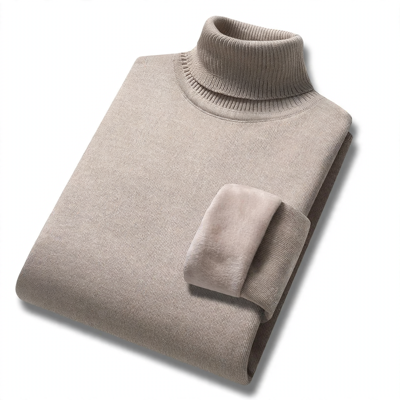 Herren-Rollkragenpullover, gefüttert, warm, Herbst und Winter