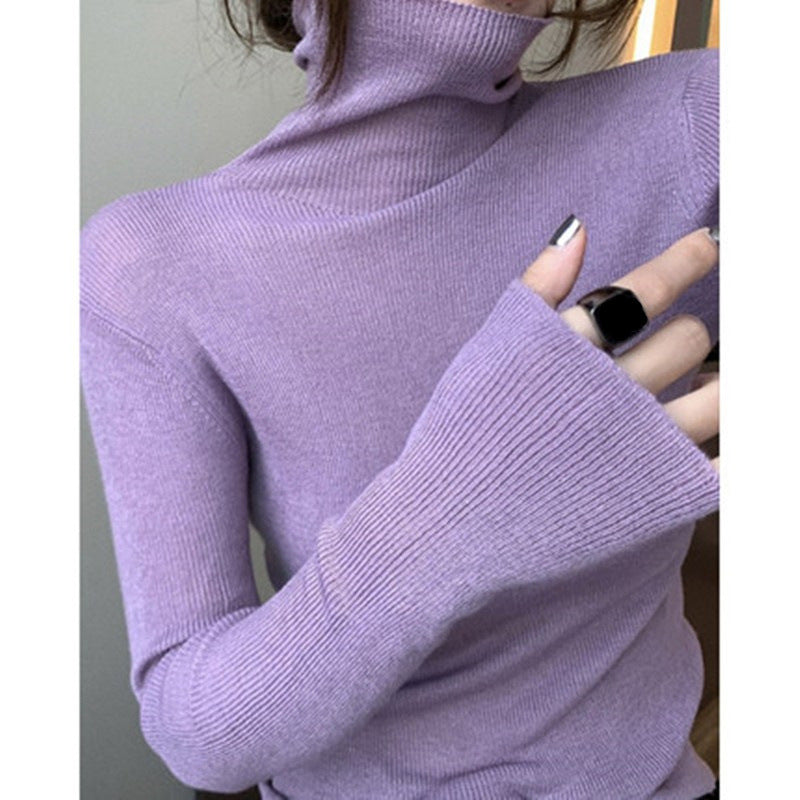 Damen-Strickpullover mit Stehkragen, warm und vielseitig