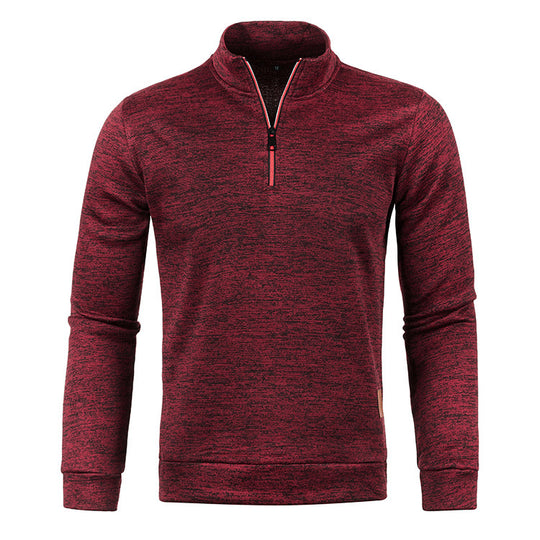 Herren-Strickpullover mit Stehkragen und Reißverschluss