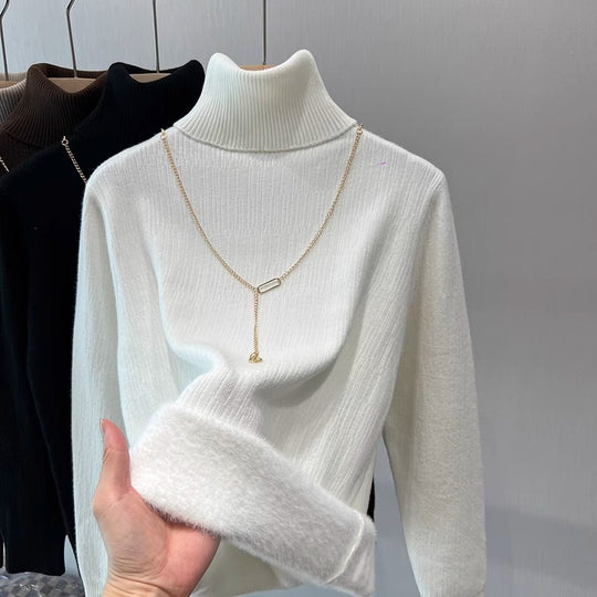 Damen-Unterzieh-Pullover mit Fleece-Futter