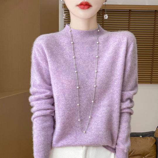 Damen-Wollpullover, nahtlos, 100% Wolle