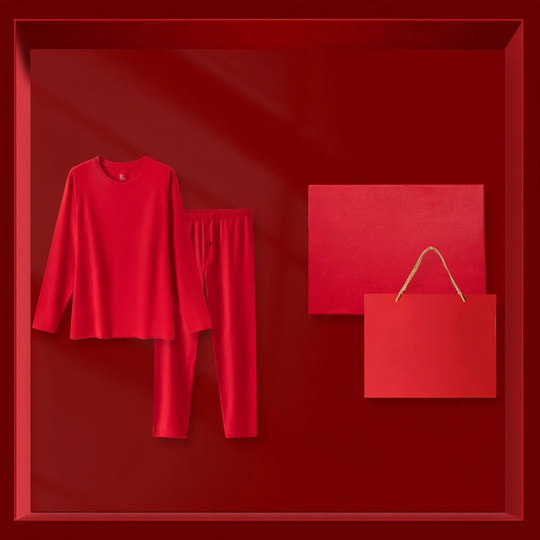 Baumwoll-Unterwäsche-Set in Rot, ideal als Geschenk
