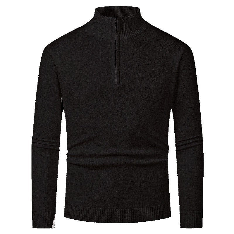Herren-Strickpullover mit Polokragen und Reißverschluss