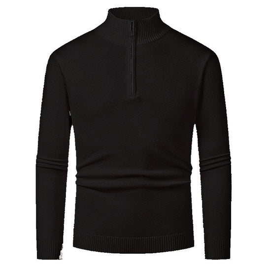 Herren-Strickpullover mit Polokragen und Reißverschluss