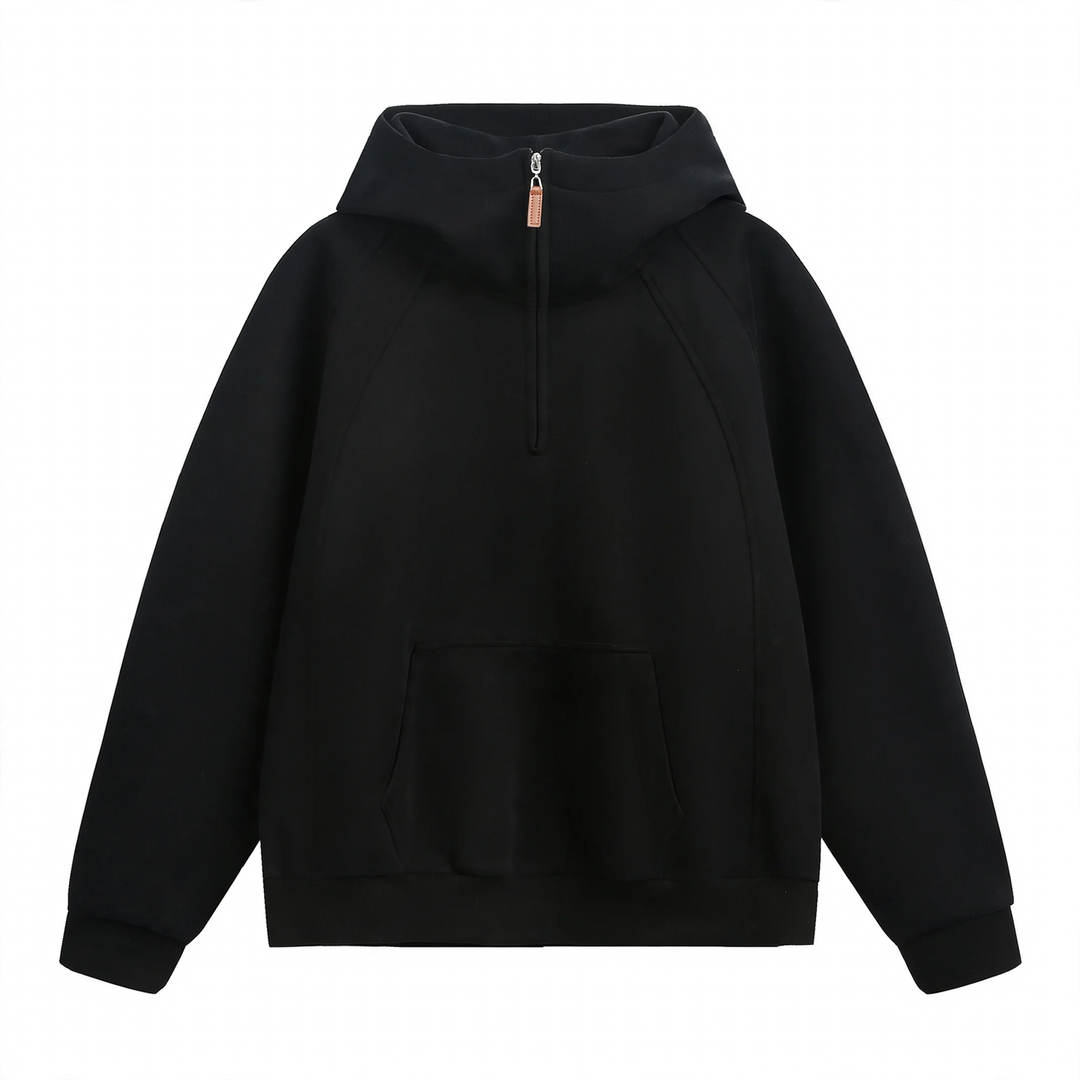 Unisex-Kapuzenpullover mit Reißverschluss und Stehkragen