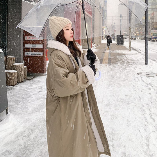 Gefütterte Damen-Winterjacke, mittellang