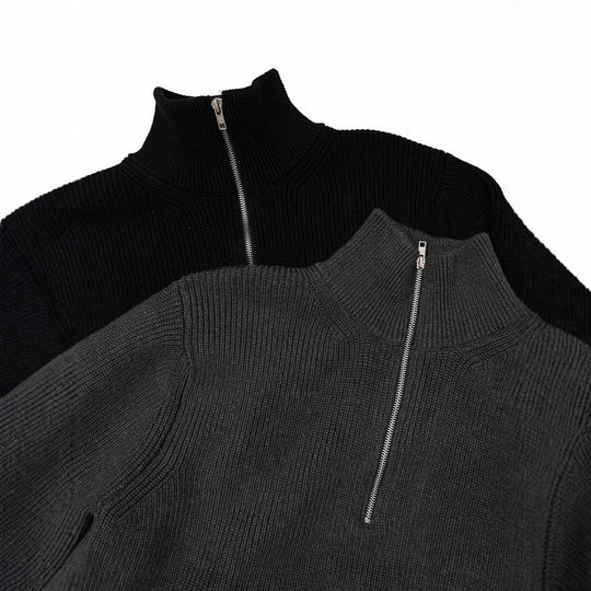 Unisex-Strickpullover mit Reißverschluss