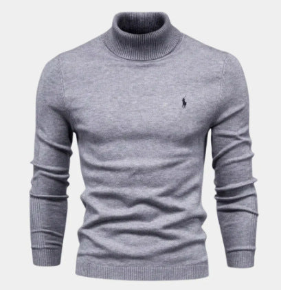 Herren-Rollkragenpullover, einfarbig, Freizeit