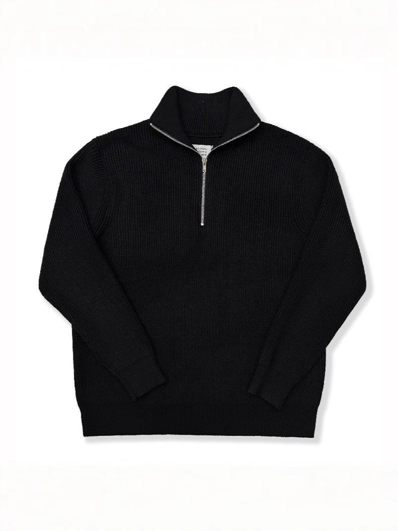 Unisex-Strickpullover mit Reißverschluss, Baumwollmischung