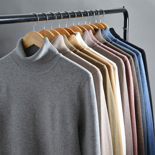 Herren-Rollkragenpullover, schmal geschnitten, 400g