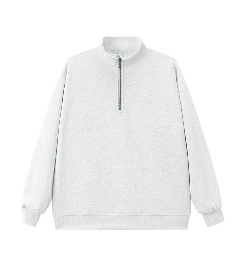 Unisex-Sweatshirt mit Stehkragen und Reißverschluss