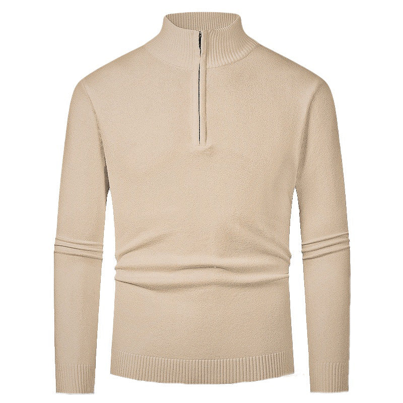 Herren-Strickpullover mit Polokragen und Reißverschluss