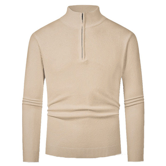 Herren-Strickpullover mit Polokragen und Reißverschluss